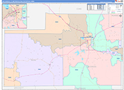 San Angelo Metro Area Wall Map Color Cast Style